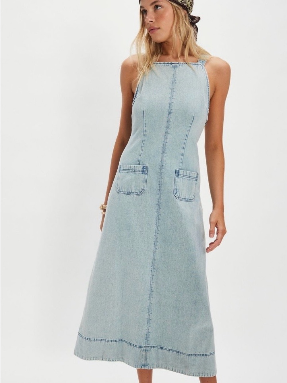 Free People Dex Denim Midi Dress